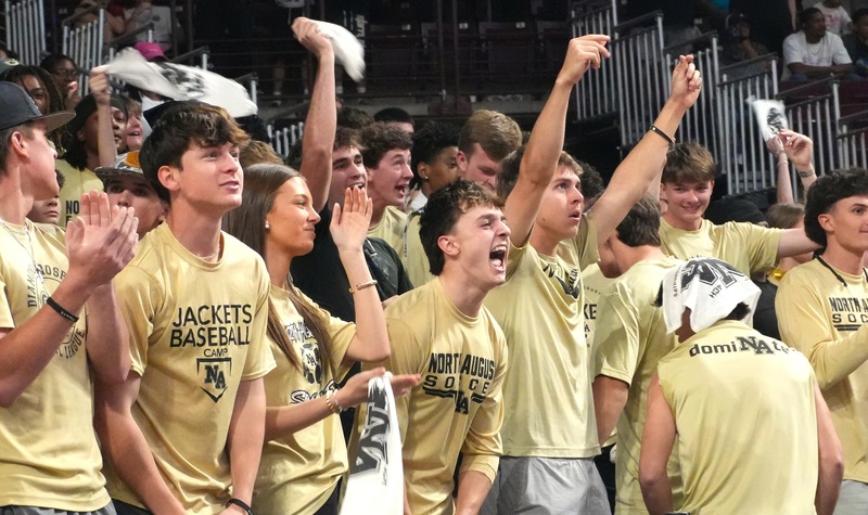 North Augusta student section goes crazy during game.
