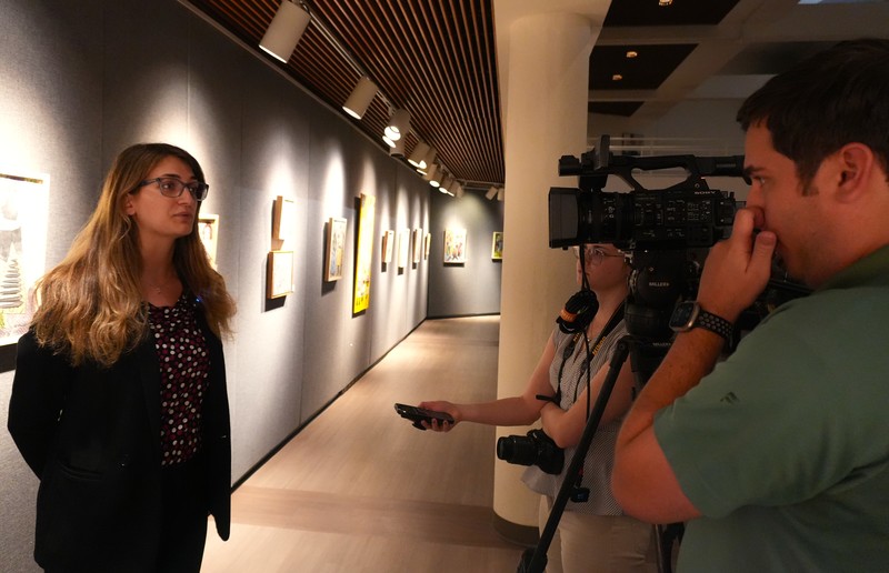 Samantha Newcomb interviewed by press.