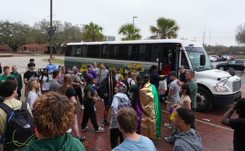 Aiken High loads out to Special Olympics. 