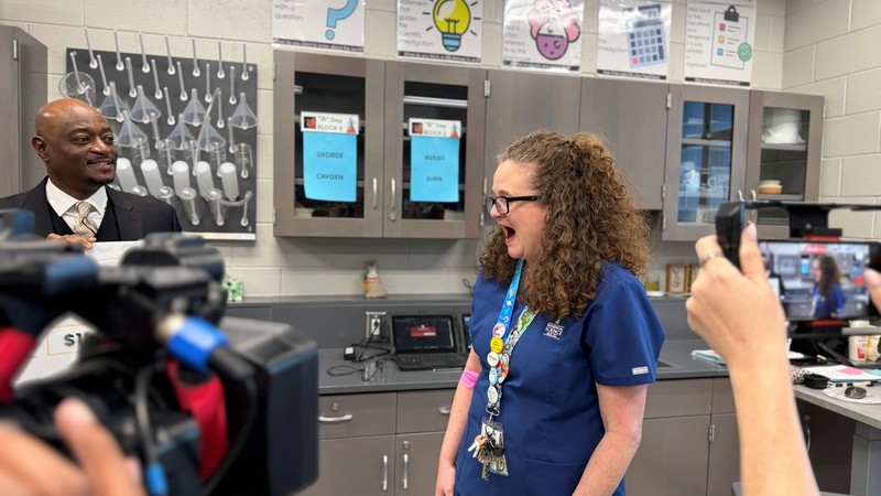 Dr. Palladino being interviewed by News stations.