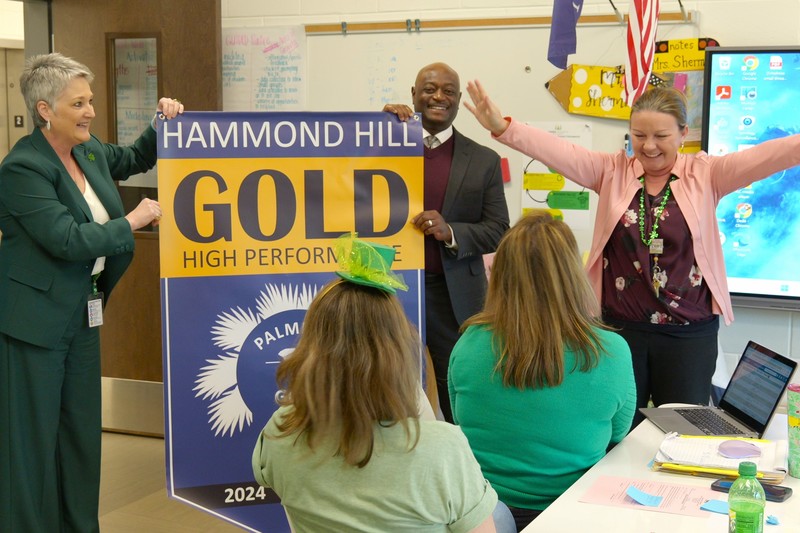 Hammond Hill principal Dede Scott shares excitement.