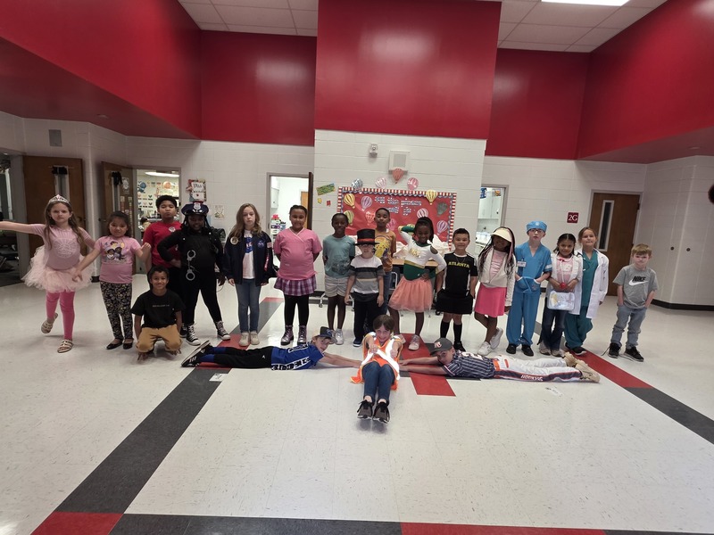 Students dressed for Career Day at Career Fair.