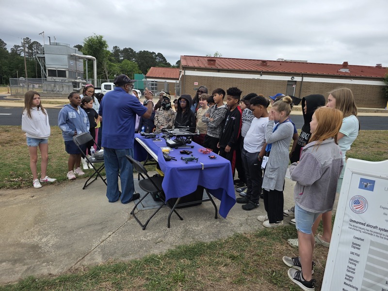Students exploring drones.