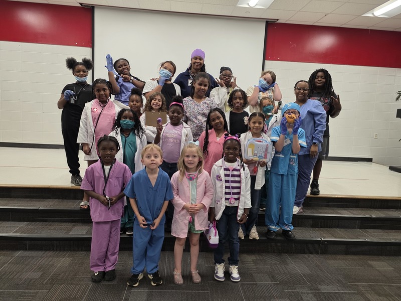 Students dressed as medical field occupations.