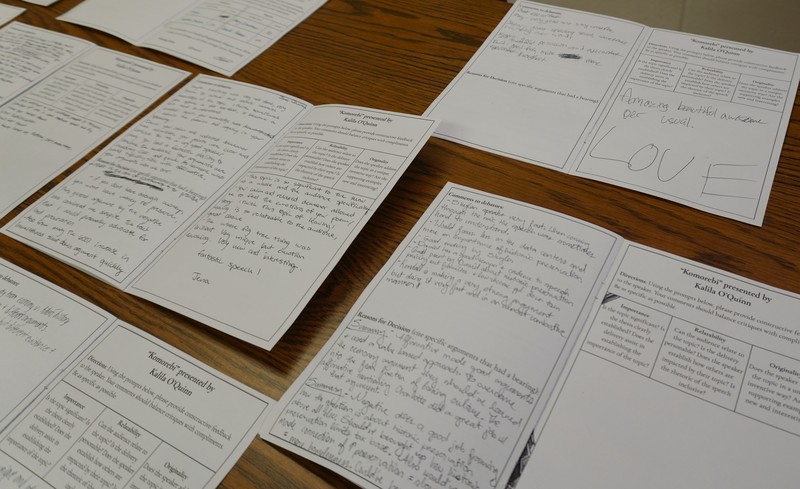 Audiences were encouraged to participate in the Speech and Debate event.