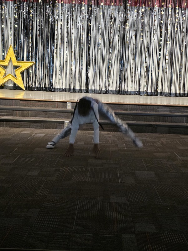 Student performing.