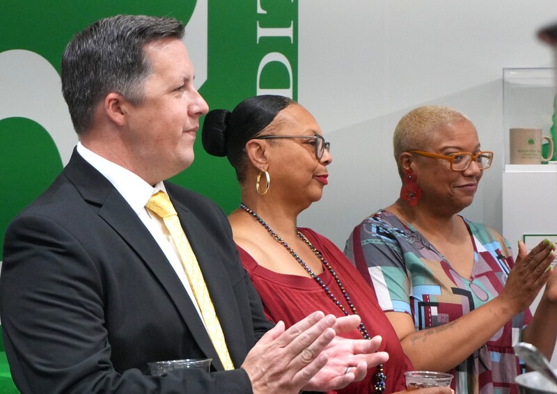 Education leadership applauds $3 million dollar donation. 