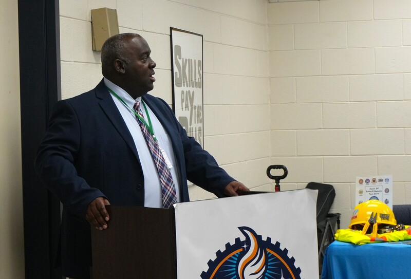 Mr. Lott speaks at groundbreaking MOU for trade unions.