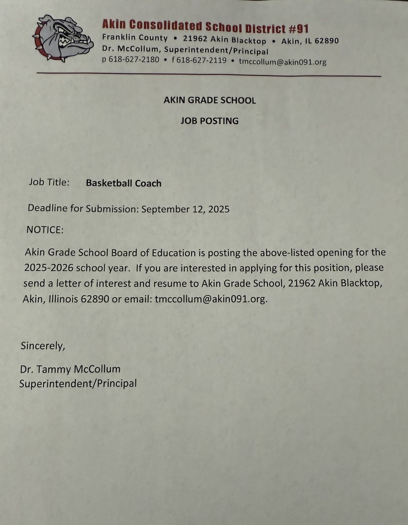 Job Opening for 2025-2026