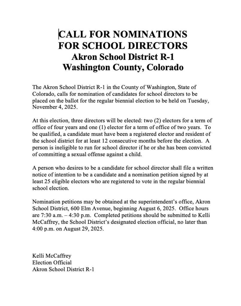 School board election information