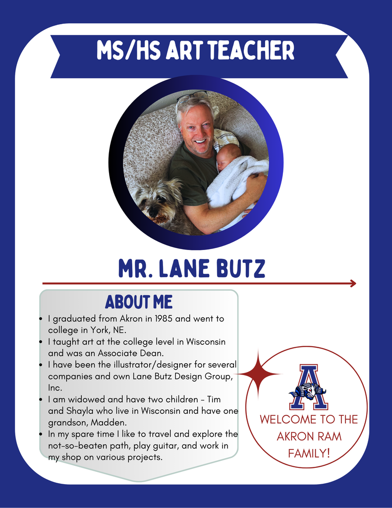 Lane Butz new art teacher