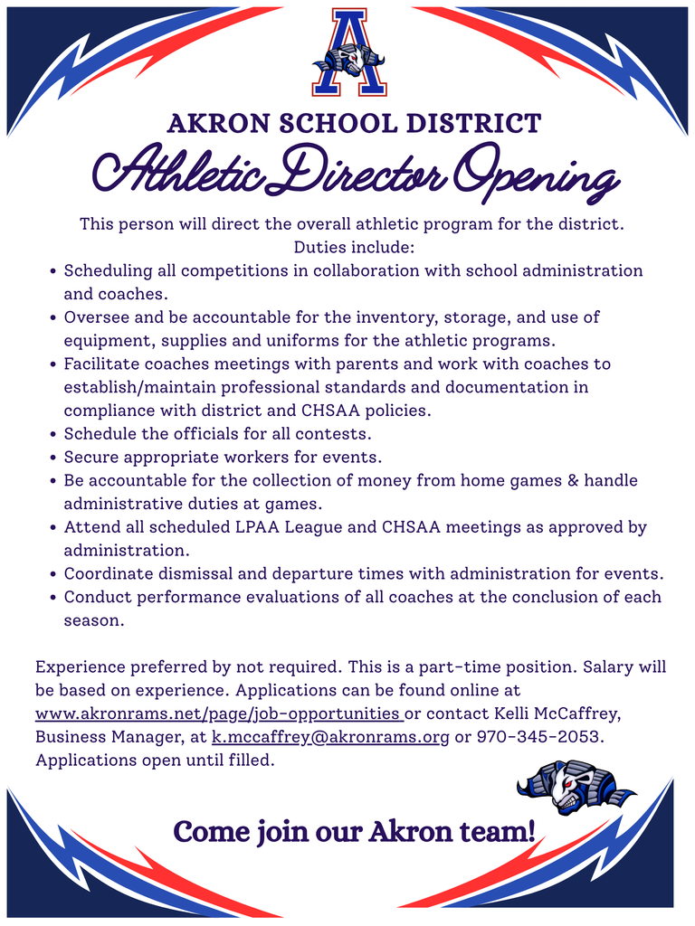 Athletic director opening