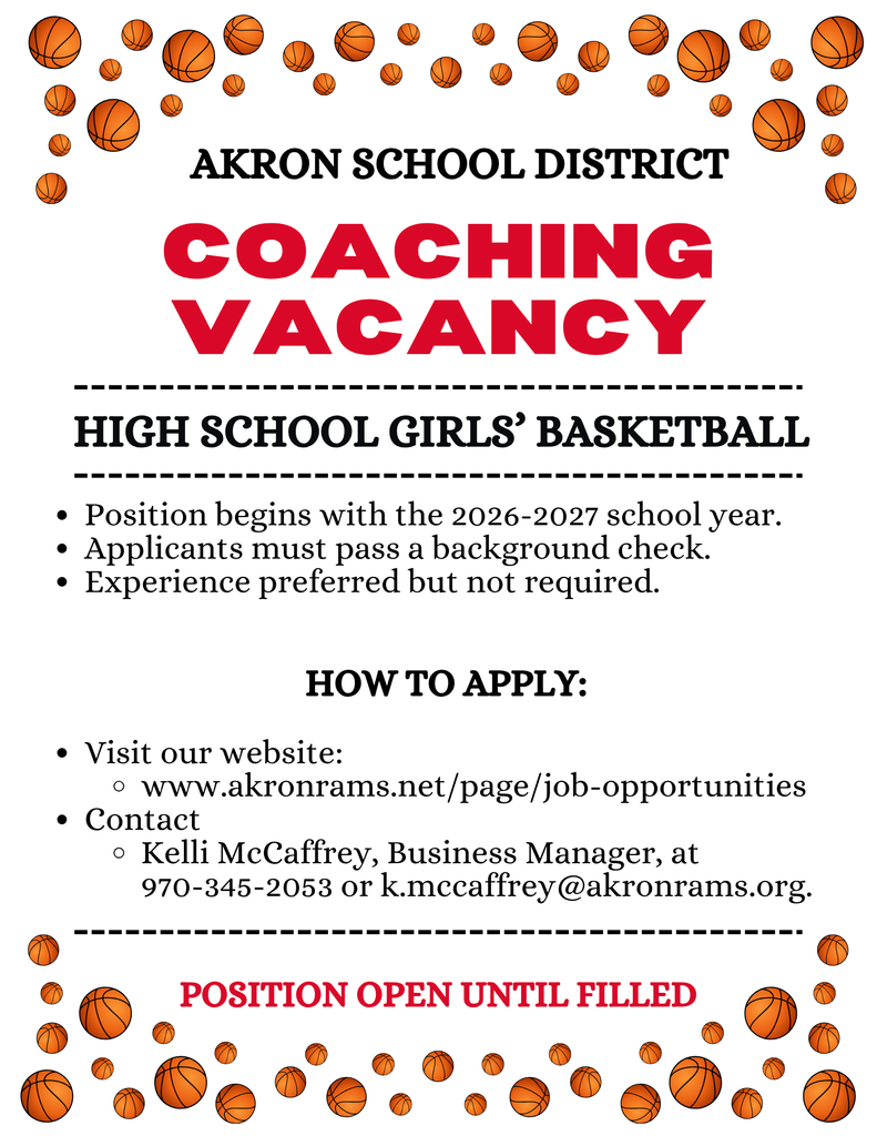 High school girl's basketball coaching position open