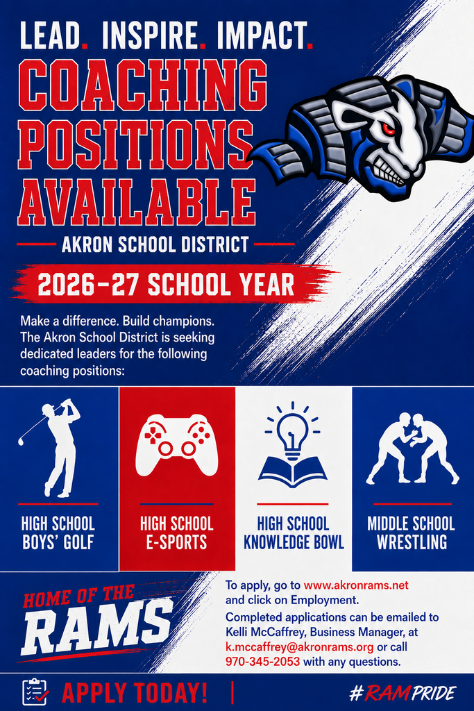 Coaching positions open for 26-27 school year