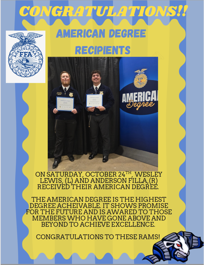 FFA American Degree recipients - Anderson Filla and Wesley Lewis