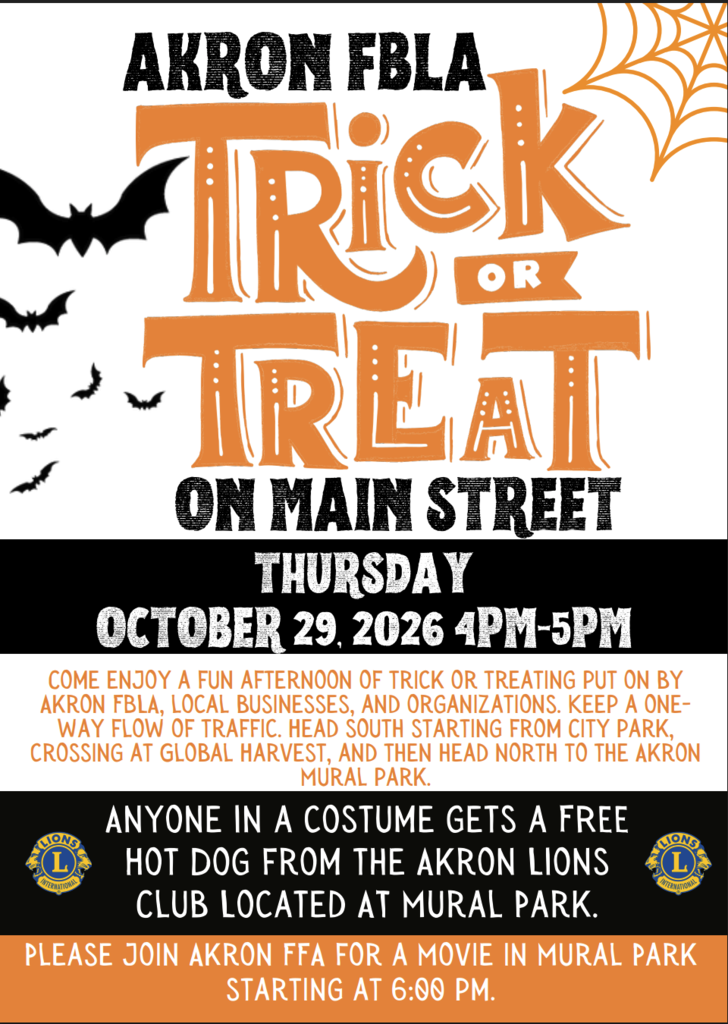 FBLA Trick or Treat on Main Street - Tomorrow, October 30th!