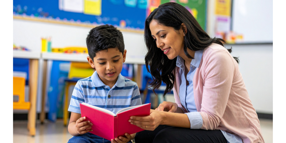 WOMAN READING TO A CHILD