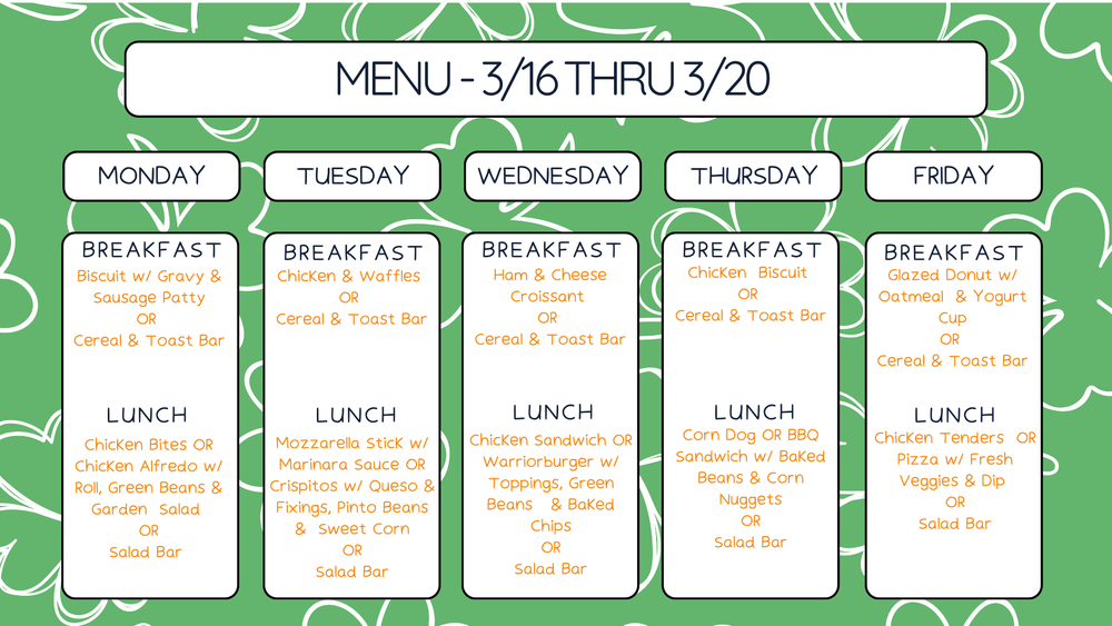 breakfast / lunch menu