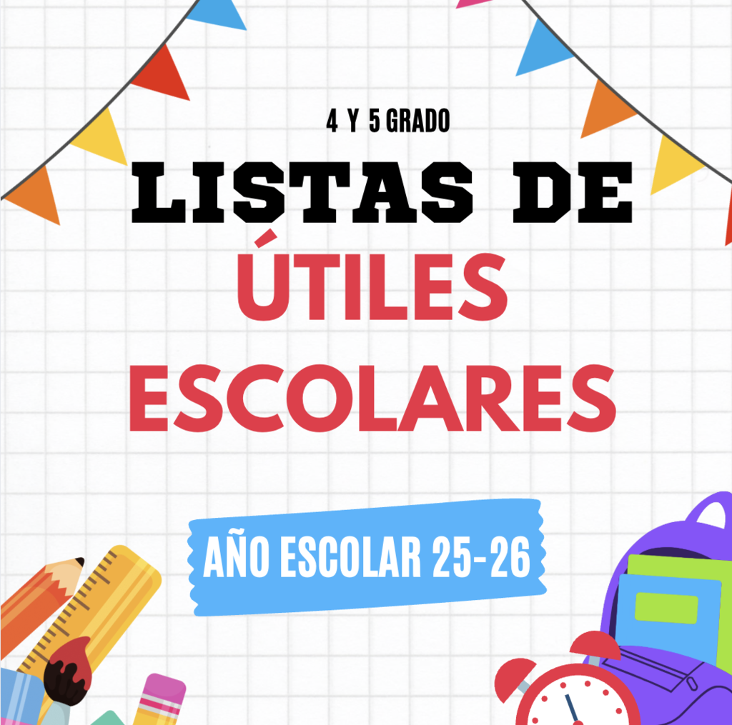school supply lists for 4th and 5th grade 25-26 school year