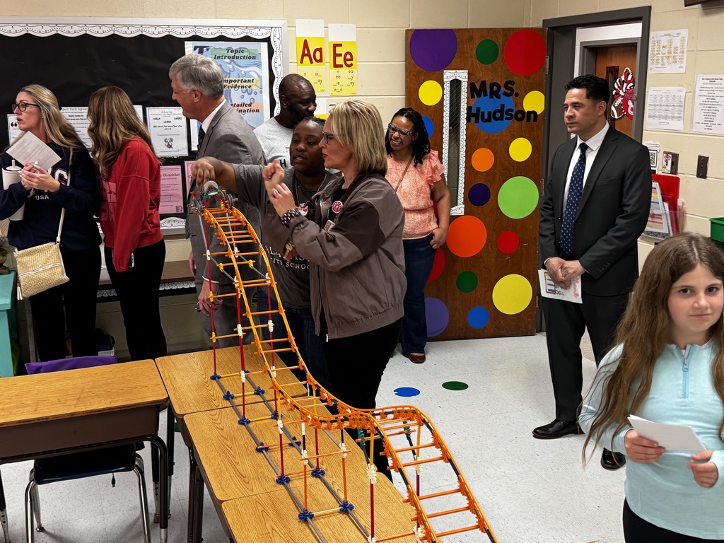 lego themed roller coaster on display and being used in a classroom during Parent STEM Night