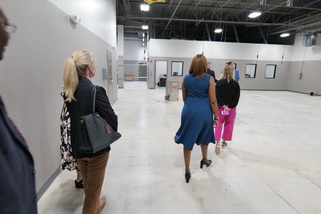 people touring building