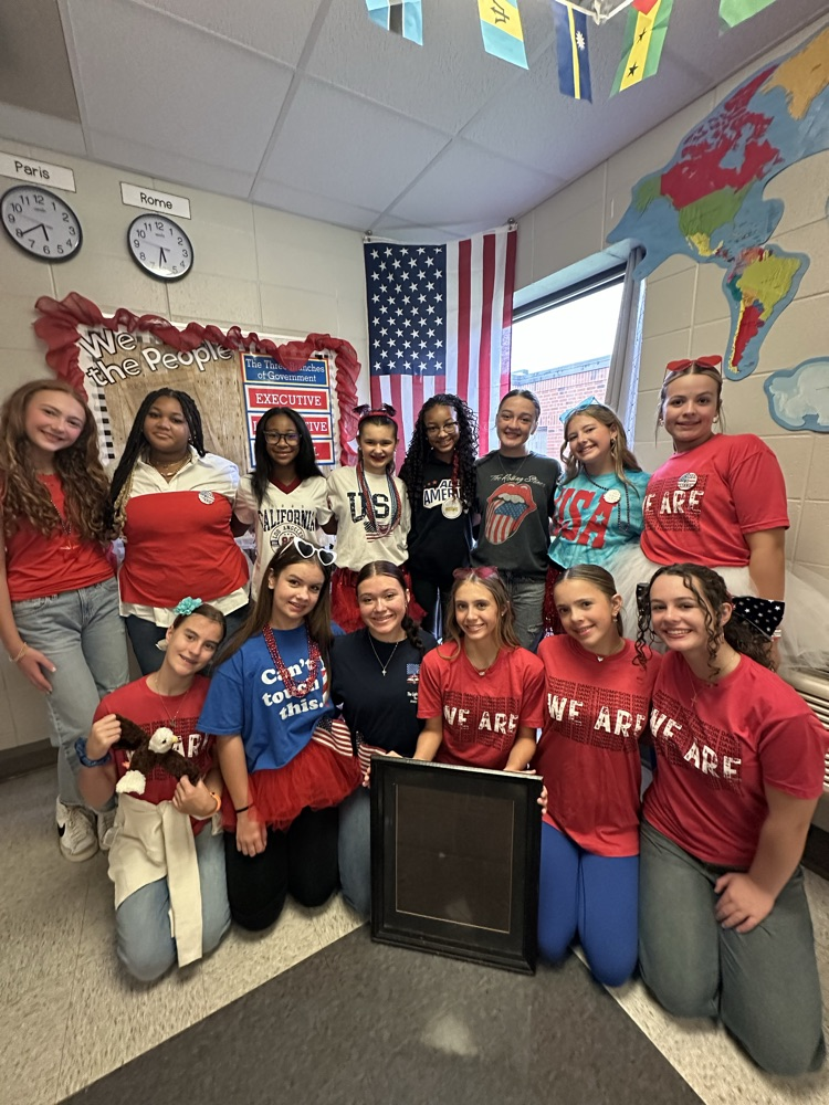 students in patriotic outfits 