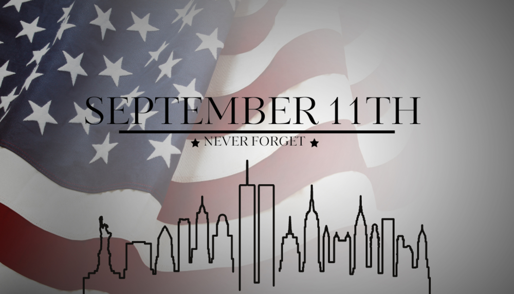 American Flag with September 11th Memorium