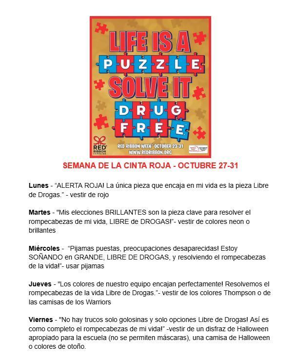 Red Ribbon Week Spanish