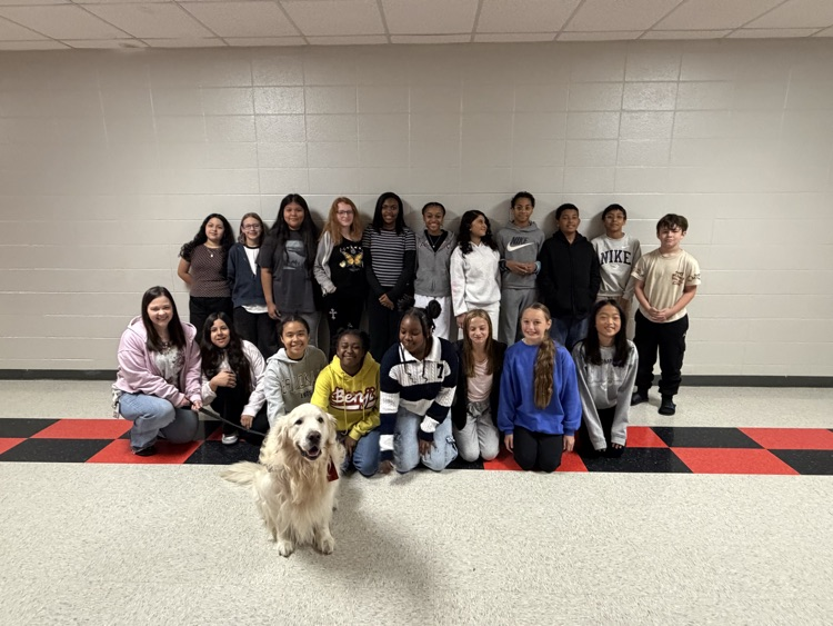 students with dog