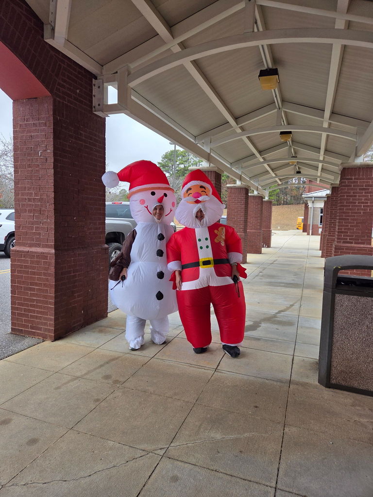santa and snowman