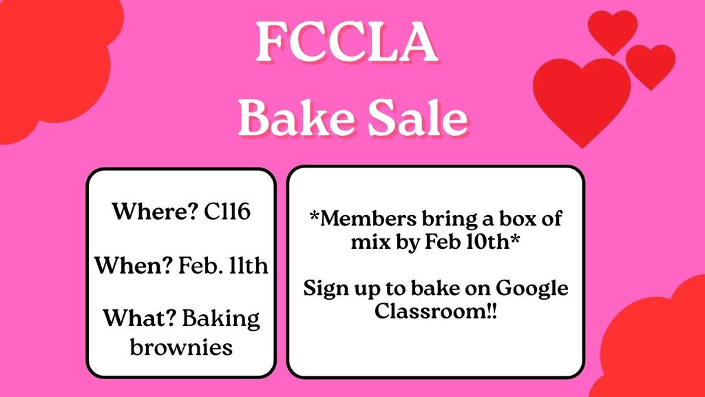 FCCLA Bake Sale