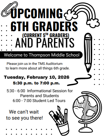 parent night 6th grade- contact TMS for more info 