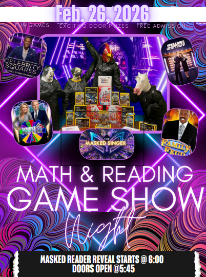 math and reading game show night 2/26 doors open at 5:45