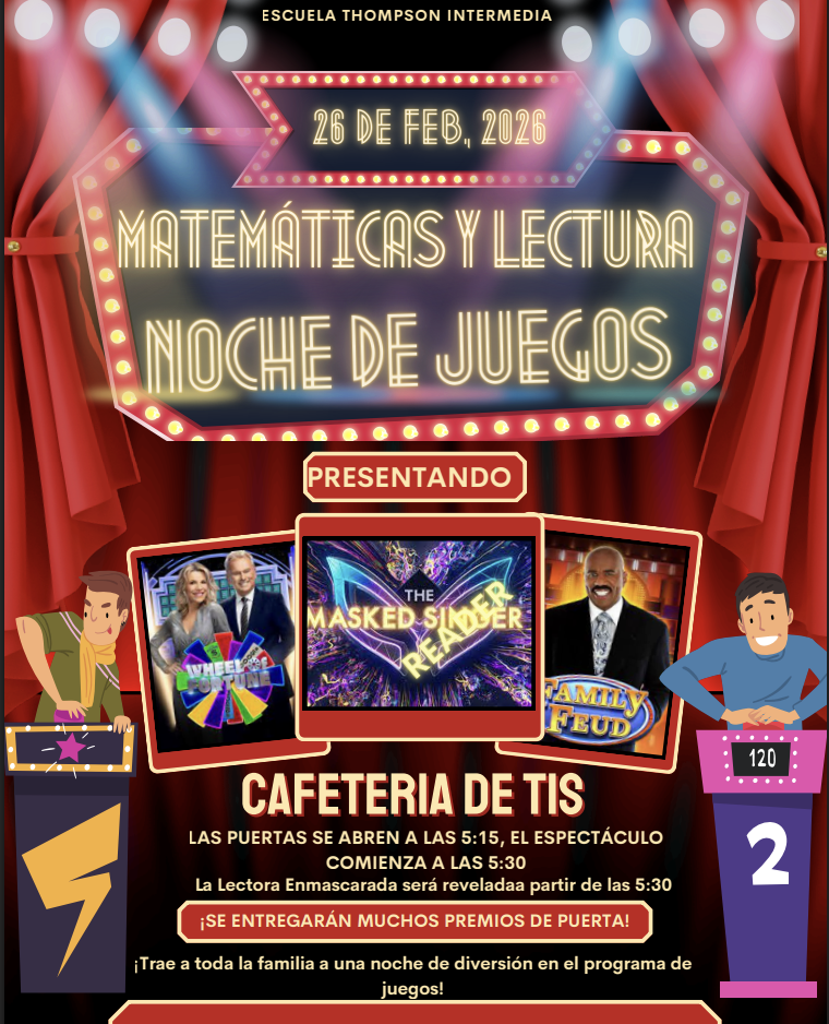 math and reading night 2/26 5:45 pm doors open in TIS Lunchroom