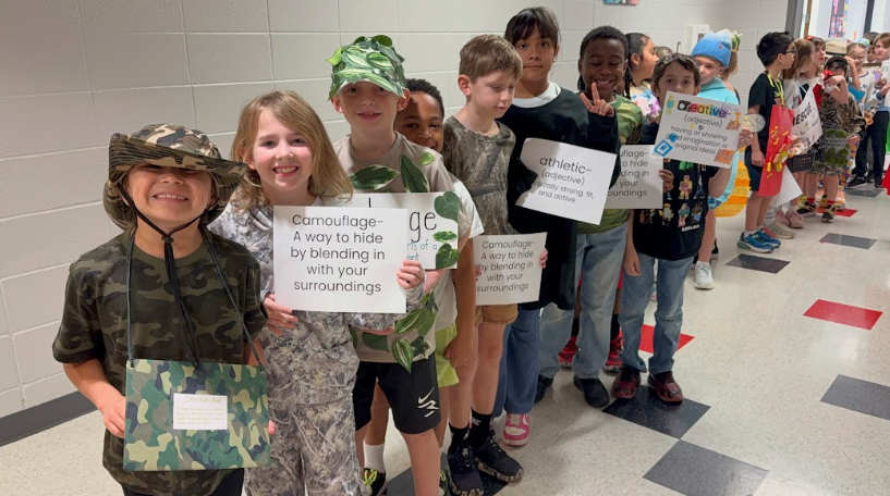 class dressed in their vocabulary words