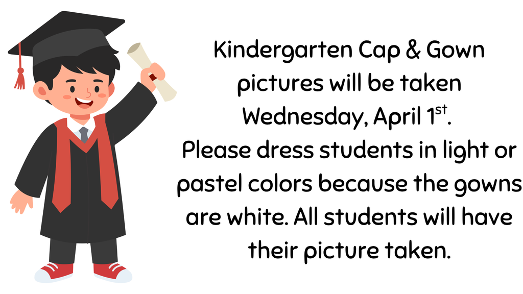 kindergarten cap & gown picture flyer