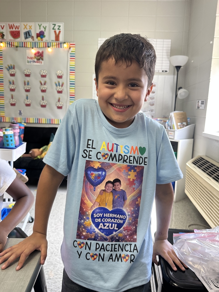 little boy in autism shirt