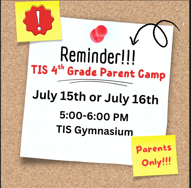 4th Grade Parent Night Reminder