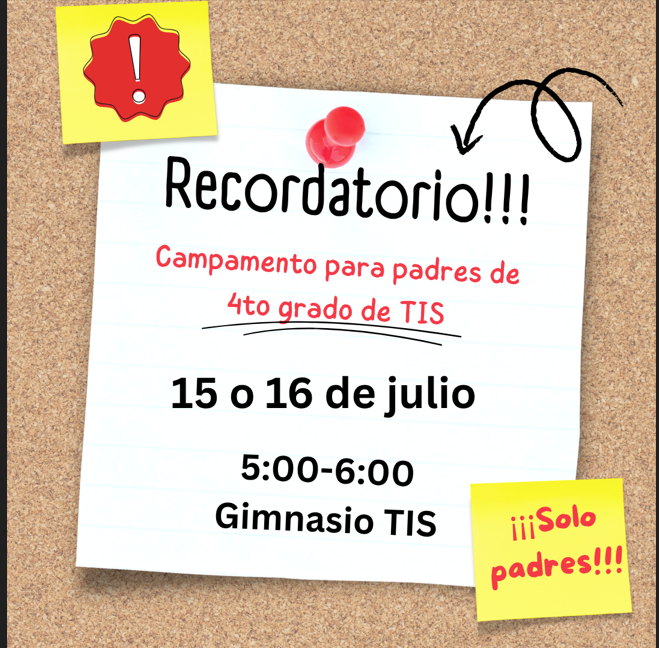 4th Grade Parent Night Reminder