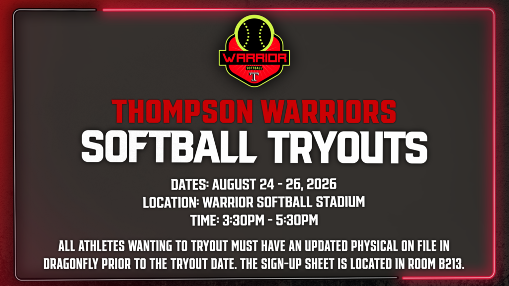 Thompson Warriors Softball Tryouts