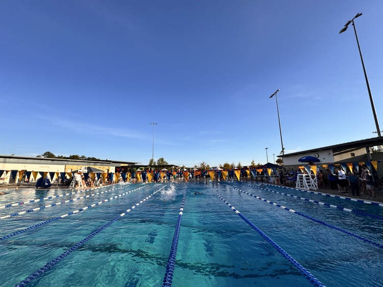 wide angle of pool with lanes 