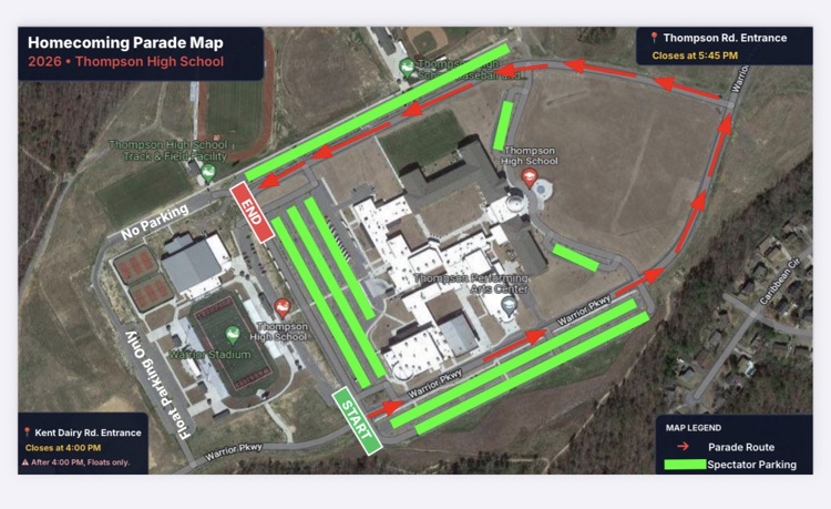 image of Thompson high school with markings