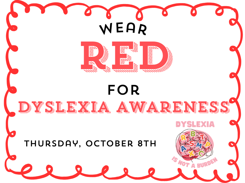 wear red for dyslexia awareness
