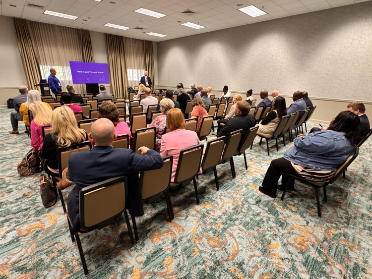 crowded room in hotel conference room
