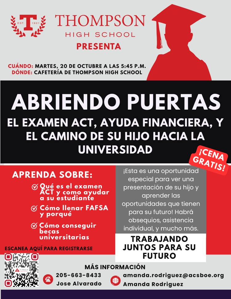 Spanish version of same flyer / red and black graphics
