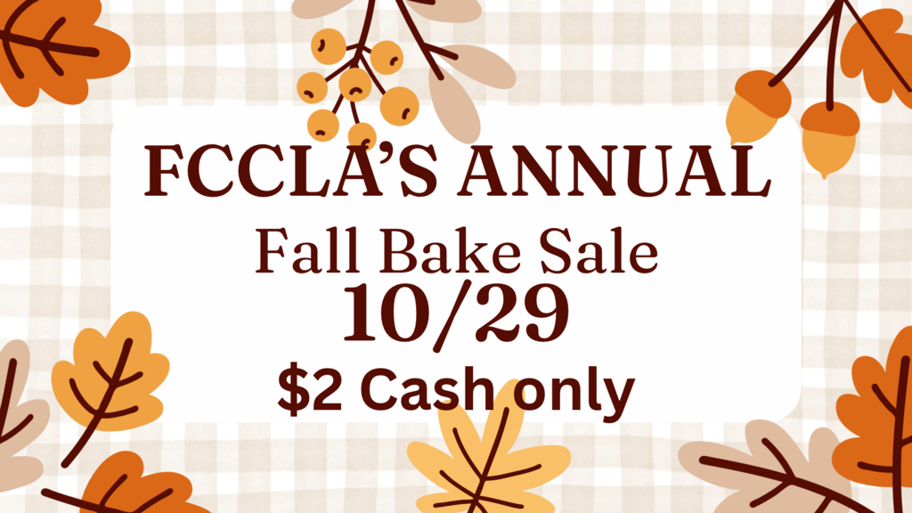 FCCLA Annual Fall Bake Sale
