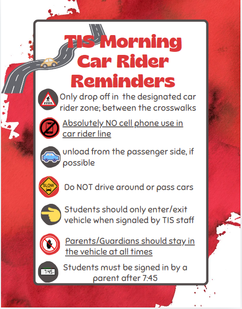morning car rider reminders