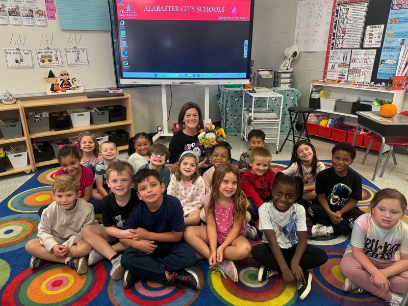 Mrs. McCarver with her class