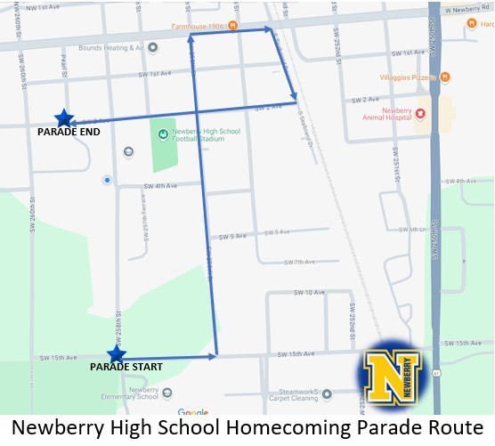 Homecoming Parade route