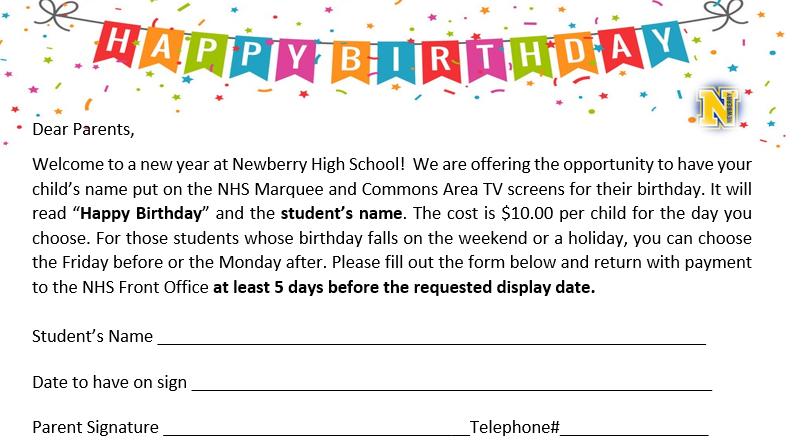 Birthday ad